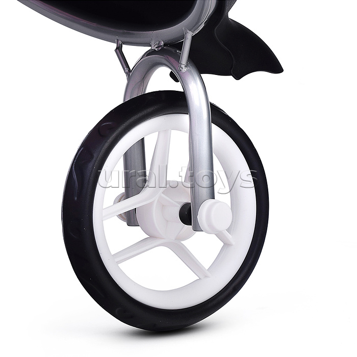 Коляская кукольная металлическая, 3-х колесная, с корзиной, козырьком и столиком