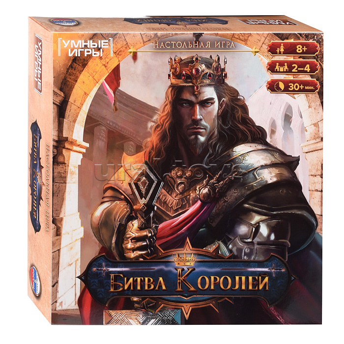 Настольная игра-ходилка квадрат "Битва королей" 40 карточек.
