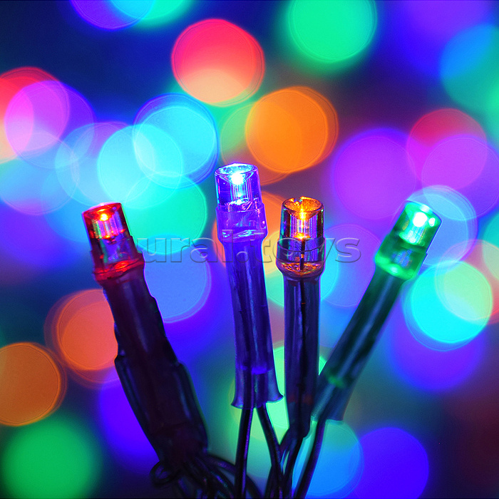 Электрогирлянда 15м, 200 ламп, цветная