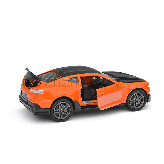 Чёрно-оранжевая инерционная машинка die-cast,1:32, открывающиеся двери Чёрно-оранжевая инерционная машинка die-cast,1:32, открывающиеся двери
