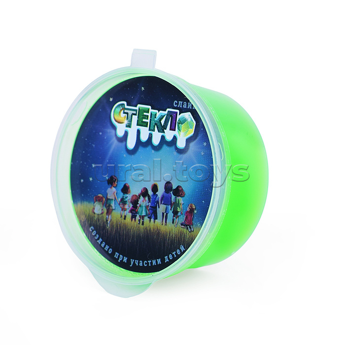 Слайм "Стекло" зеленый Неон 50 гр