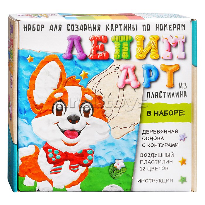 Картина по номерам из пластилина Кидз Бэй "Корги"