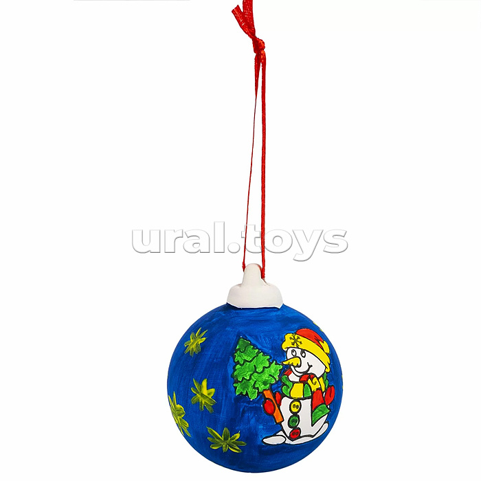 Набор для творчества "Ёлочные украшения. Шар со снеговичком" в подарочной упаковке с ёлочкой