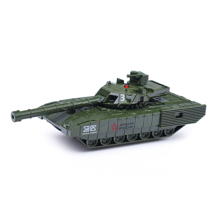 Модель металл Армата Танк Т-14 Армия России 12 см, (свет-звук, баш,) инерц, в коробке