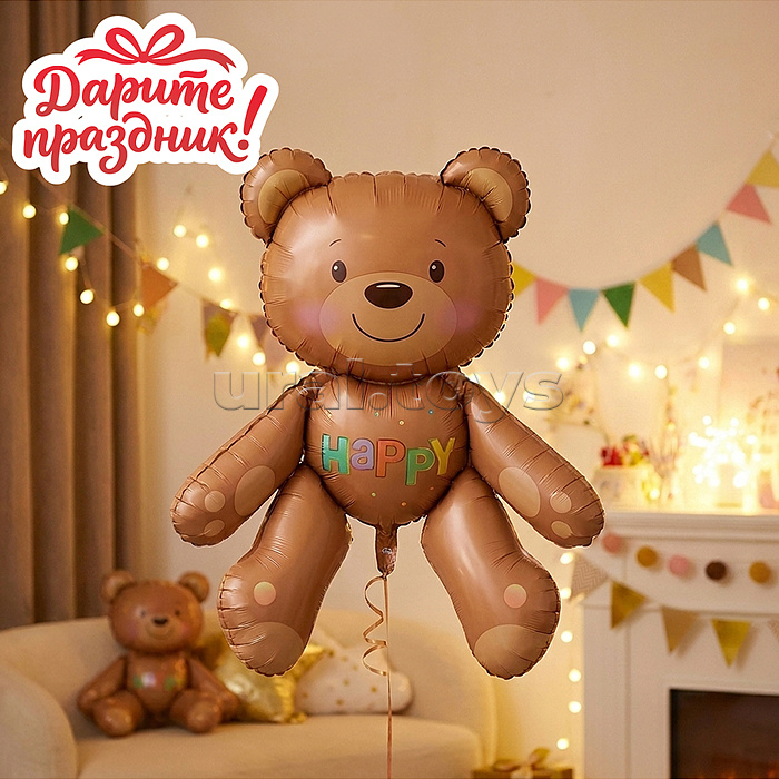 Интерьерное украшение Фигура-шар "Медвежонок" цвет коричневый