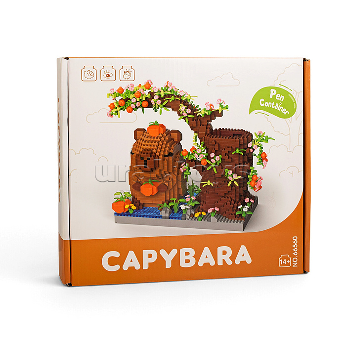Конструктор "Капибара с держателем для ручек" 3D, в коробке
