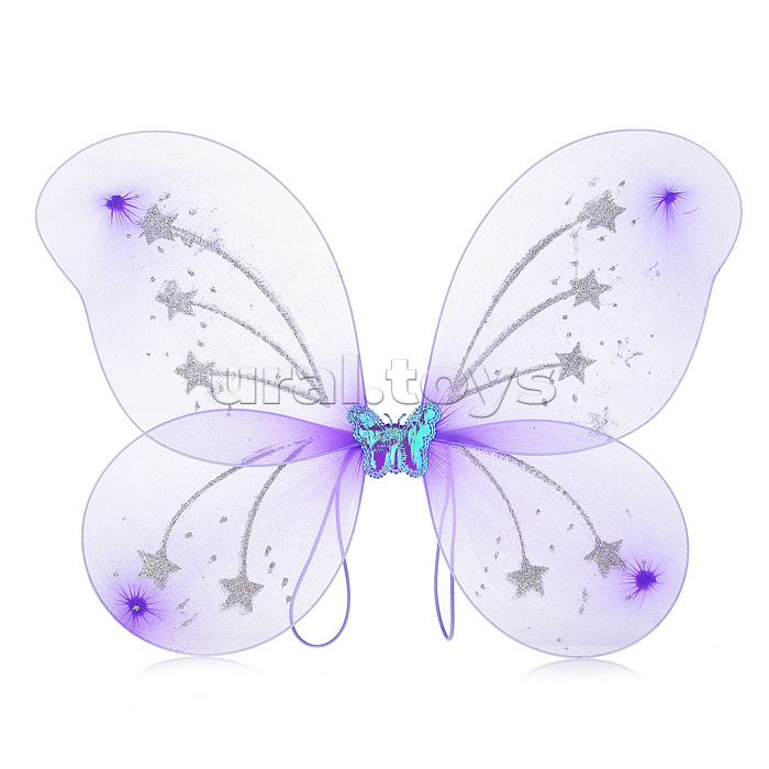 Набор "Крылья карнавальные" Фея (ободок, крылья, палочка, юбка) фиолетовый, в пакете