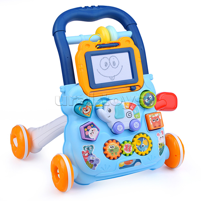 Игровой центр-Каталка "Веселый слоник" (цвет голубой) в коробке