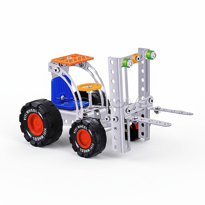 Конструктор "Вилочный-погрузчик" (112 дет.) металл, в коробке
