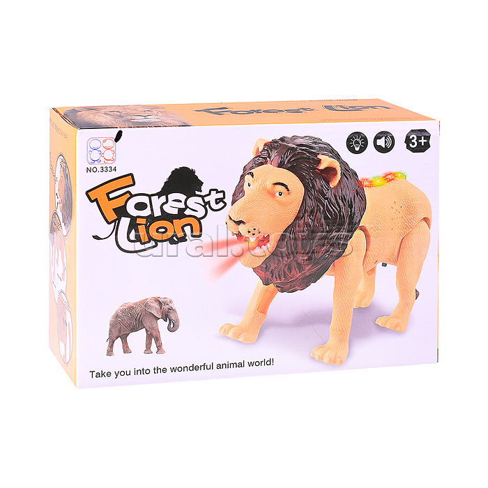 Лев на батарейках, в коробке