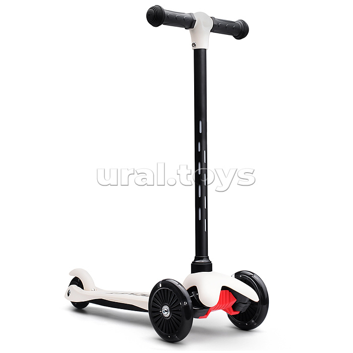 Самокат 3-х колесный ROCKET,колеса PU со светом, светящаяся стойка, ABEC 7, белый