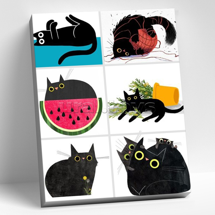 Картина по номерам 40х50 "Мемчики. Проделки кошки" (14 цветов) Картина по номерам 40х50 "Мемчики. Проделки кошки" (14 цветов)