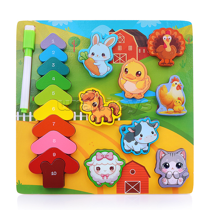 Пазл-вкладыш "Веселые животные"