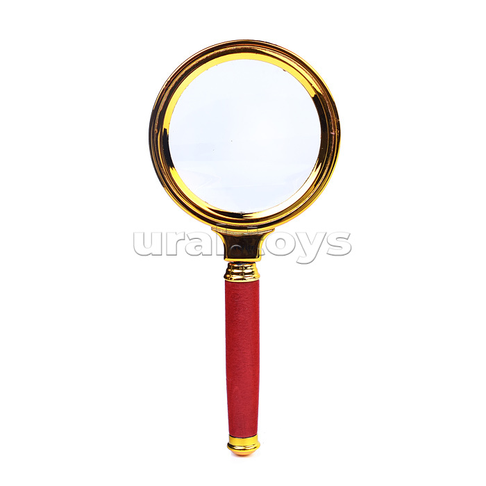 Лупа с увеличением 4 раза, d=70 мм, оправа из ABS-пластика, усиленная ручка из натурального дерева, в картонной коробке