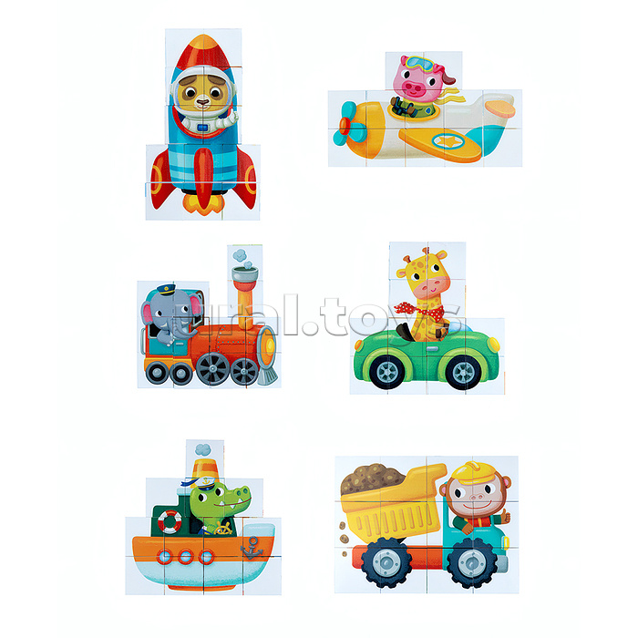 Кубики "Зверотранспорт" 12 шт Baby Toys Кубики "Зверотранспорт" 12 шт Baby Toys