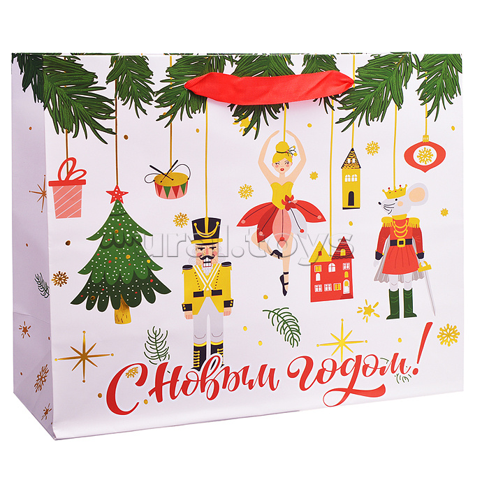 Пакет подарочный новогодний "Winter Wonderland" 26х13х32 см, Золотая сказка, фольга Пакет подарочный новогодний "Winter Wonderland" 26х13х32 см, Золотая сказка, фольга