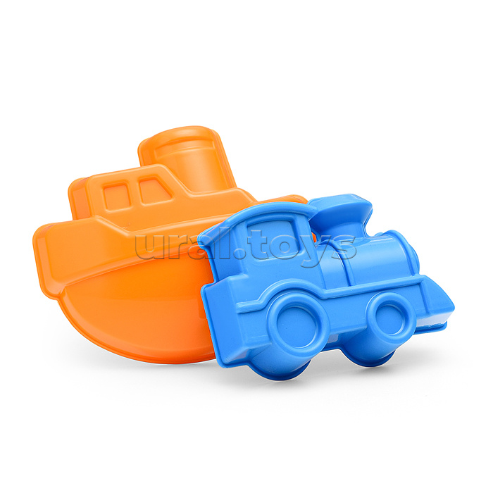 Набор песочный №13 (ведро+лопатка+грабли+2 формочки транспорт)