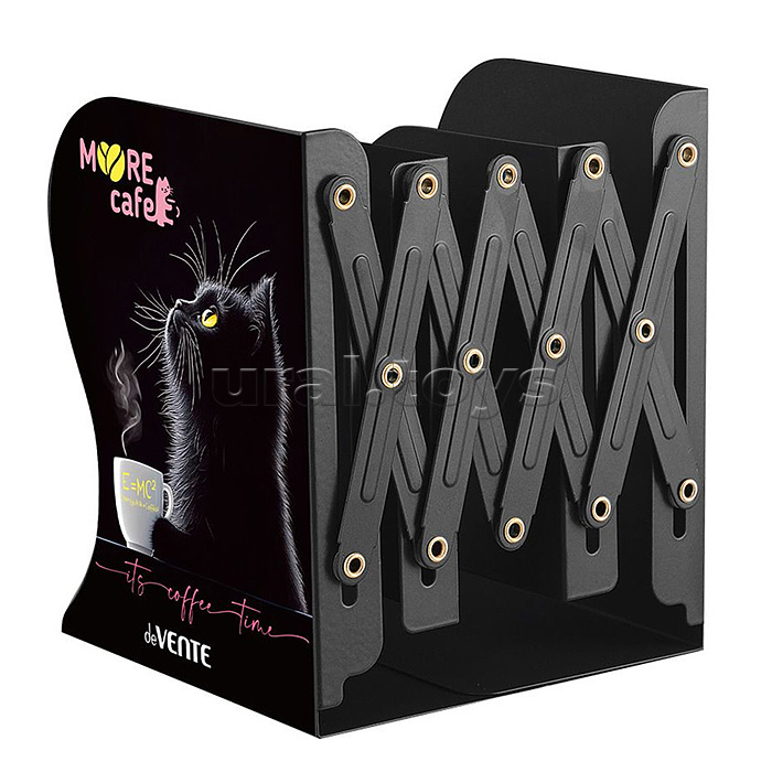 Подставка для учебников и книг "MooreCafe" 19x14,7x9 см, металлическая, телескопическая, окрашенная, вес 600 г, с полноцветным рисунком, в картонной коробке