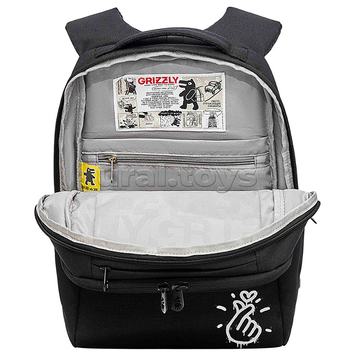 Рюкзак школьный с картхолдером на держателе (/1 черный - белый)