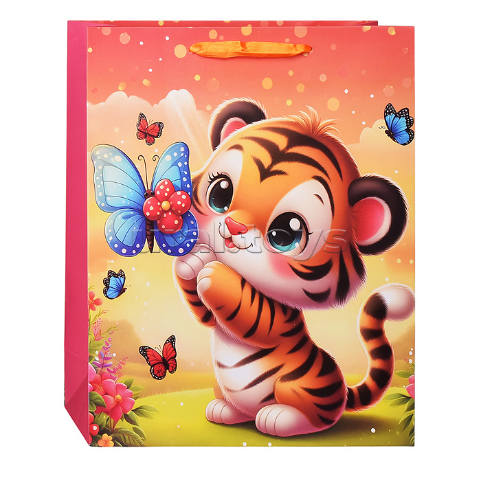 Пакет подарочный "Милые зверята" 26*32*10,5 см.