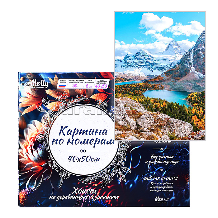 Картина по номерам 40х50 "Скалистые горы" (32 цвета)