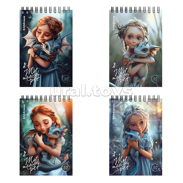 Блокнот на спирали "Magic Pet" А6, 60 листов, клетка_MIX-PACK