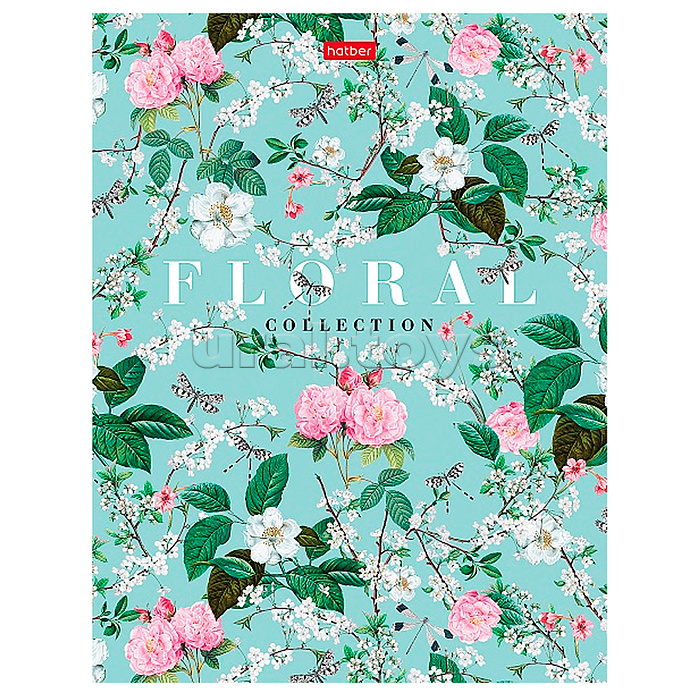 Записная книжка  80л А5ф 167х216мм "Floral collection" 5-цв. блок клетка тв.переплет