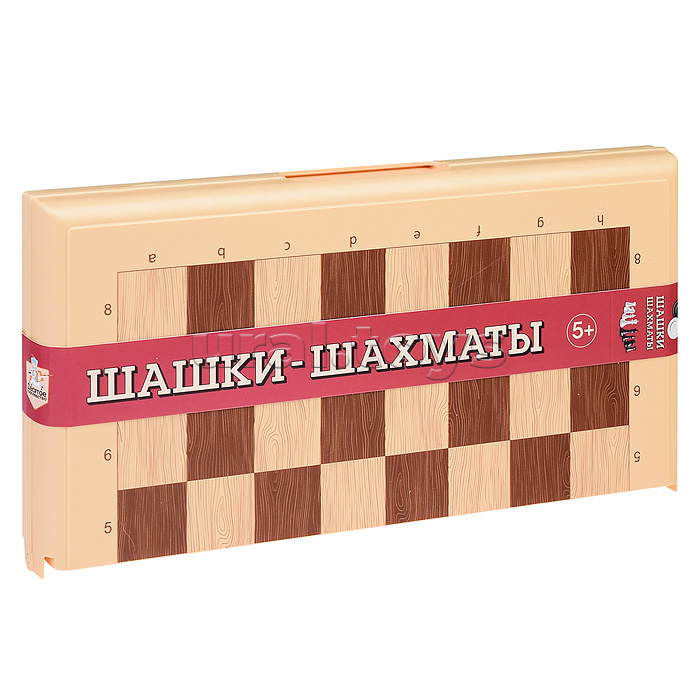 Игра настольная "Шашки-Шахматы" (бол, беж)