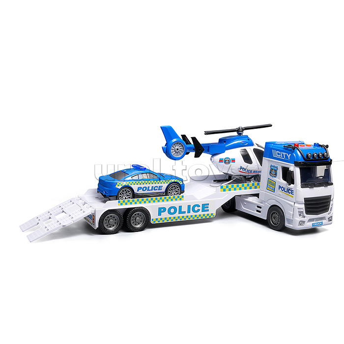 Машина "Полицейский автовоз" (свет, звук) в коробке