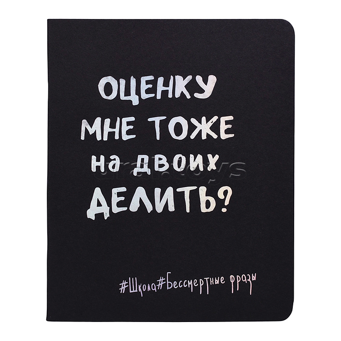 Тетрадь 48л. клетка "Школьные Фразы" А5 скрепка
