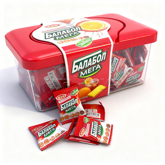 Жевательная резинка "Тропический Балабол Мега" со вкусом лимона, колы и мяты 2,7г*180шт