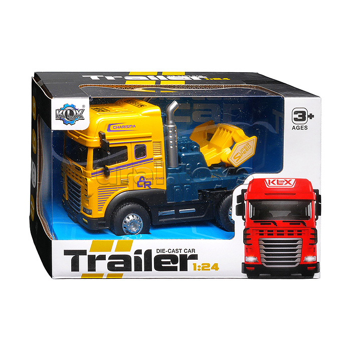 Машина "Трейлер" 1:24 (свет,звук) в коробке