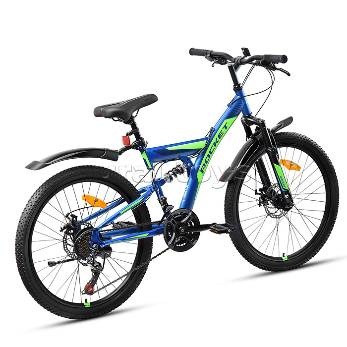Велосипед 24" Rocket Azkar, цвет синий/зеленый, размер 15"