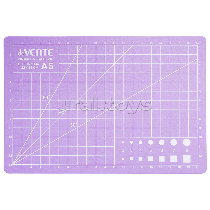 Коврик для резки A5 (22x15 см) "Hobby creative" непрорезаемый, толщина 3 мм, двухсторонний, трехслойный, лиловый