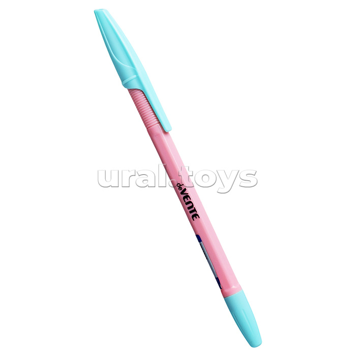 Ручка шариковая "Pastel" d=0,7 мм, шестигранный корпус с рифлёной грип-зоной, цвета корпуса - ассорти в пастельный тонах, сменный стержень, индивидуальная маркировка, в картонной коробке, синяя