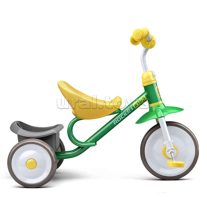 Велосипед трехколесный Rocket, колеса EVA 9"/7", цвет зеленый/желтый