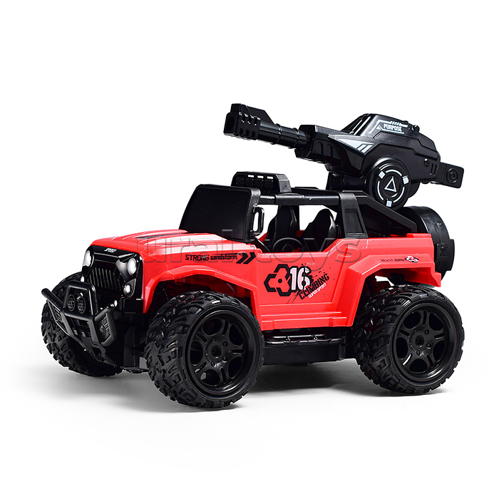 Машина с водяной пушкой, р/у, цвет красный, 27 MGz, в коробке