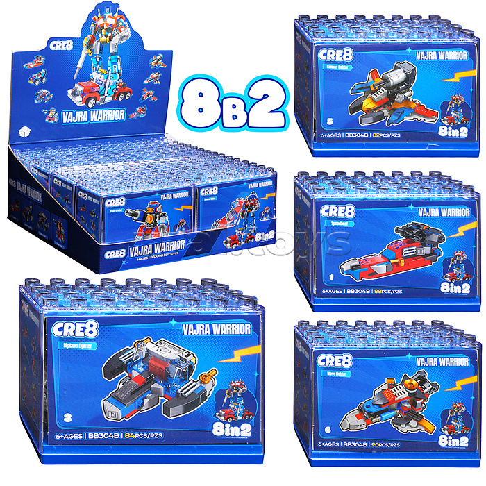 Конструктор "Робот-защитник" 8 в 1 в коробке