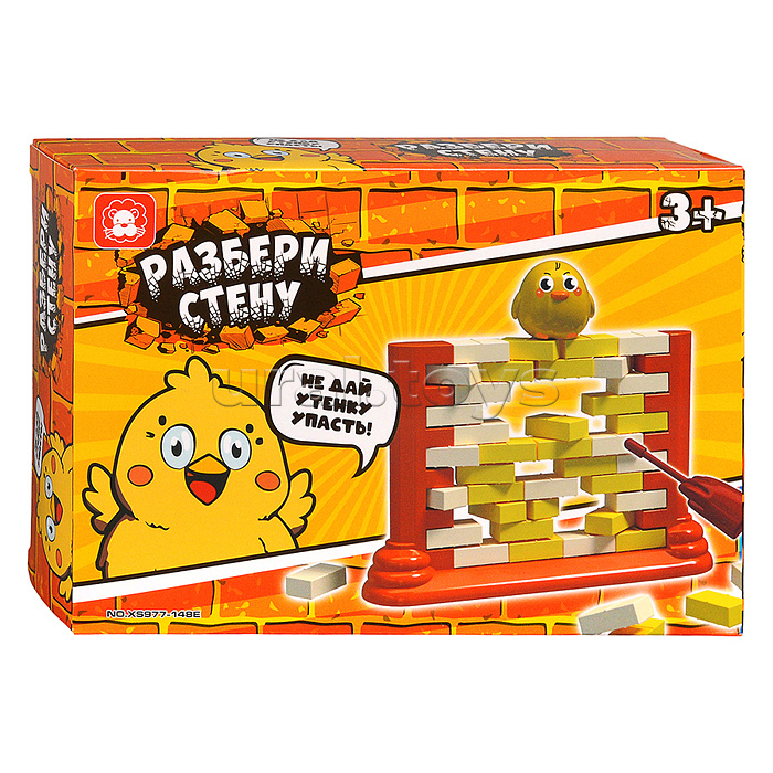 Игра настольная "Разбери стену с цыплёнком" в коробке
