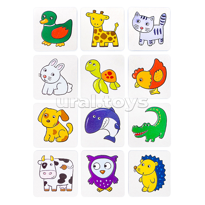 Лото для малышей Зверята (4 карточки, 24 фишки) Baby Toys Лото для малышей Зверята (4 карточки, 24 фишки) Baby Toys