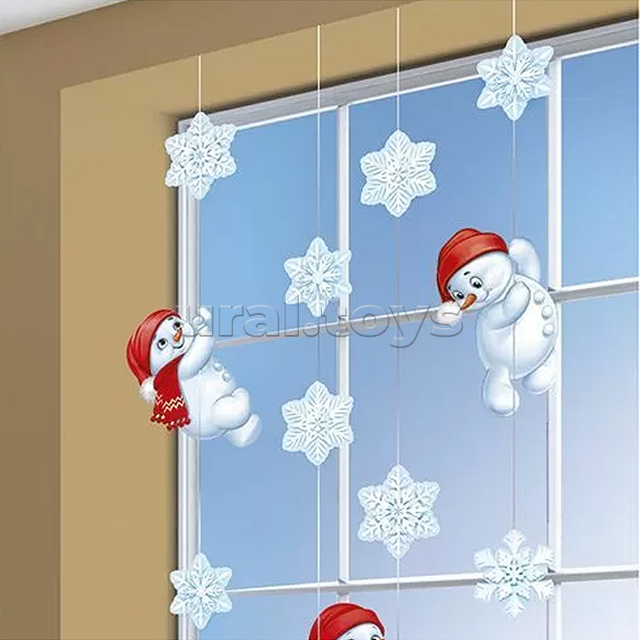 Набор оформительский "Снеговики на качелях"