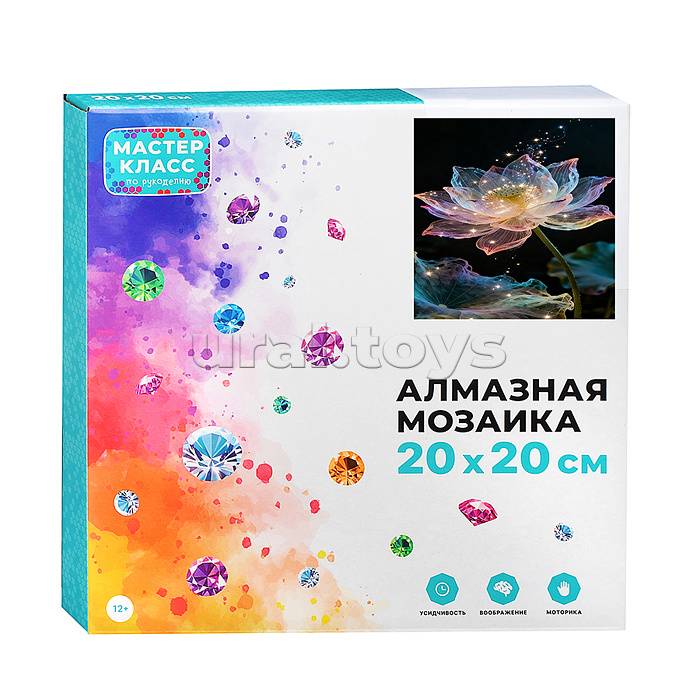Мозаика алмазная "Лотос " (светится в темноте) 20*20 см.