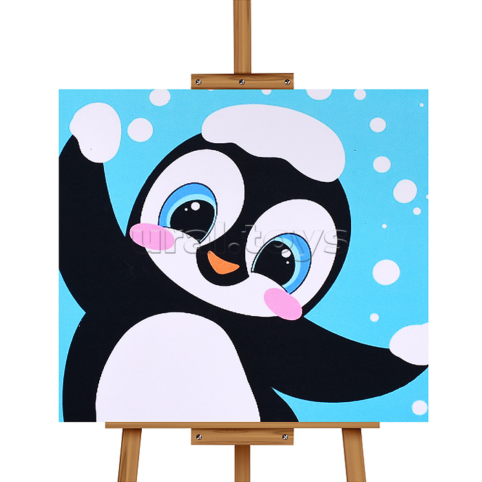 Мозаика алмазная "Пингвинчик" 20*20 см.