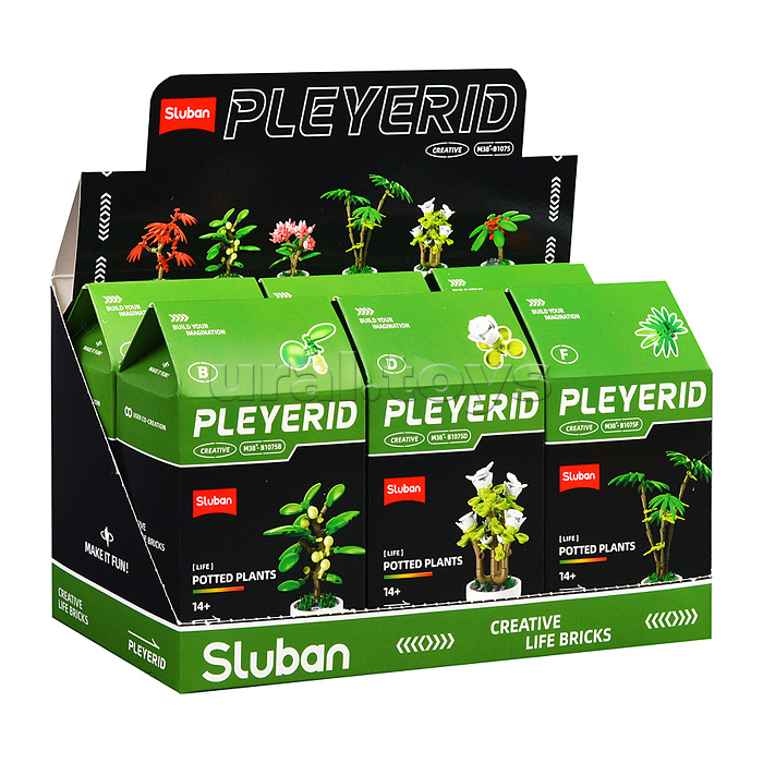 Конструктор "Пальмы в горшочках" (упак. 6шт.) в коробке