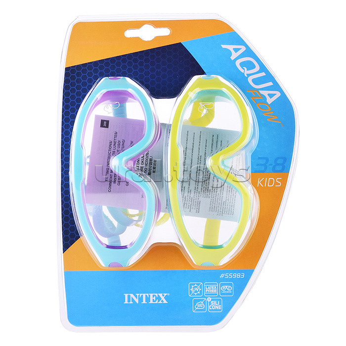 Маска для плавания "Kids swim masks" 3- 8 лет, 2 цвета, 55983 INTEX