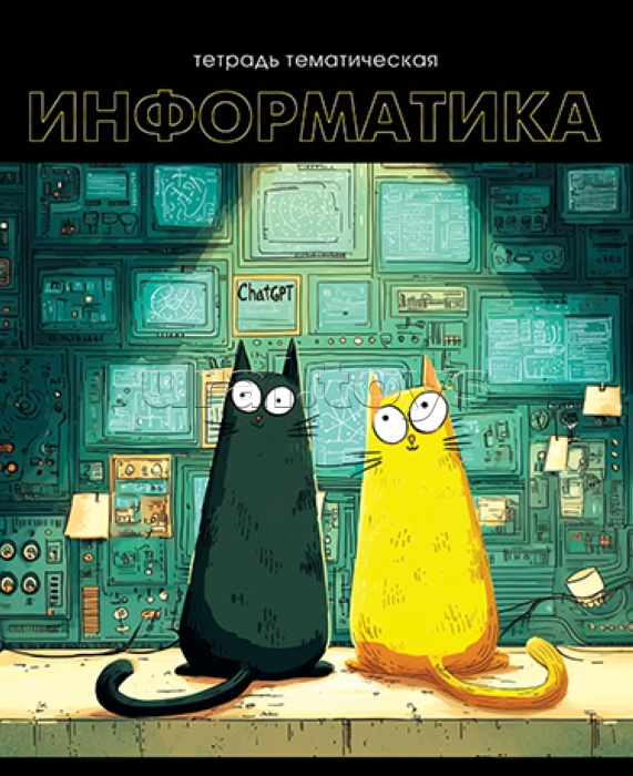 Тетрадь предметная 48л. "Кошачья тема" Информатика обложка мелованный картон