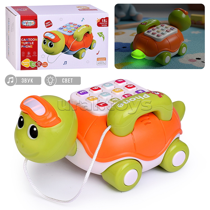 Каталка "Черепаха" с телефоном, в коробке