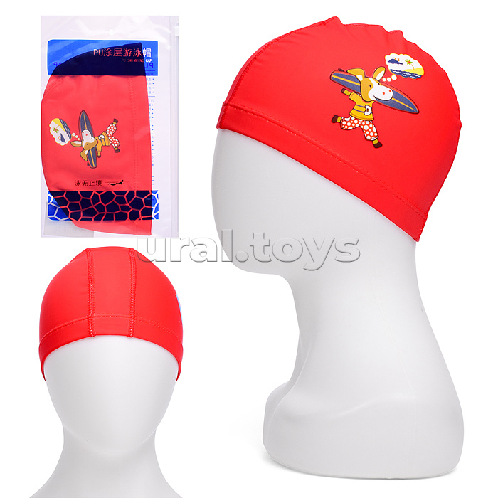 Шапочка для плавания с рисунком, в ассортименте, в пакете