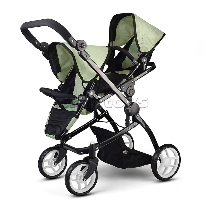 Коляская кукольная металлическая, для двойни, регулируемая посадка