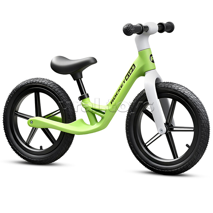 Беговел 14" Rocket, колеса надувные, рама нейлон, цвет салатовый